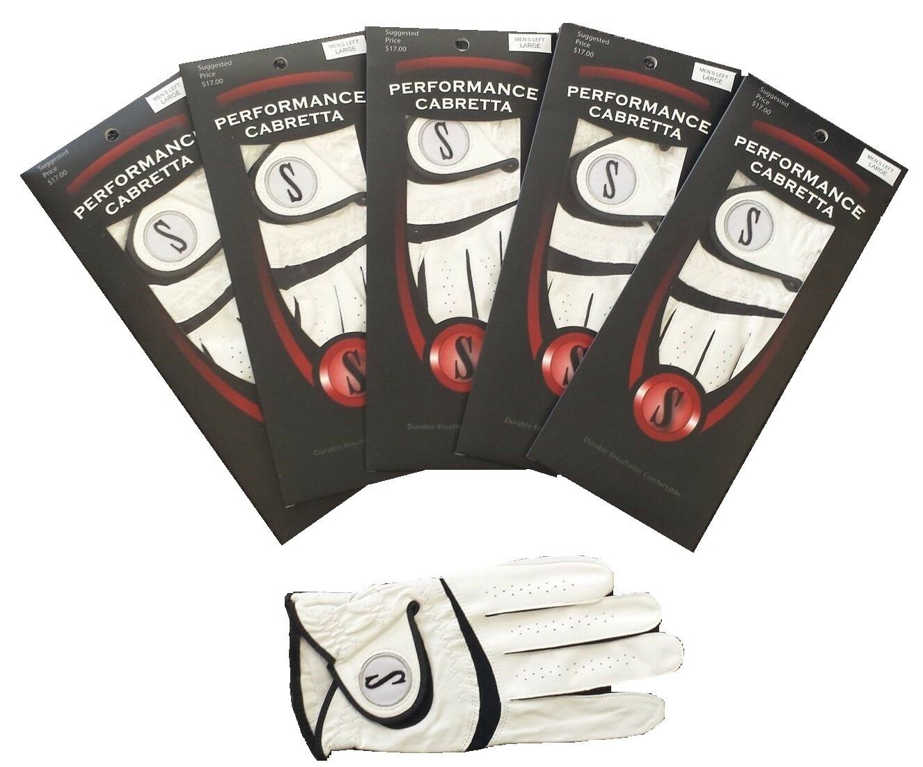Golf Glove Leather 5 Pack Genuine Performance Cabretta S Leather Free Ship Fast