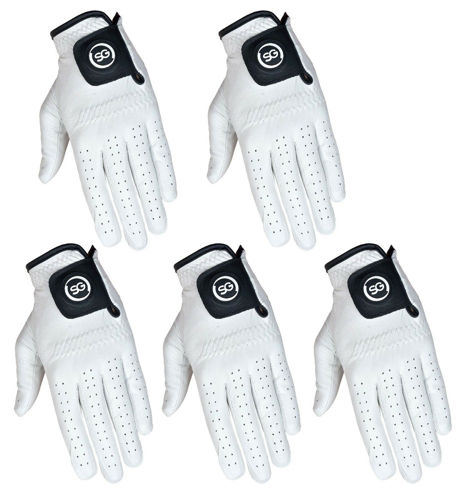 Sg 5 Men 100% Cabretta Leather Golf Gloves Both Hand Gloves All Sizes Available