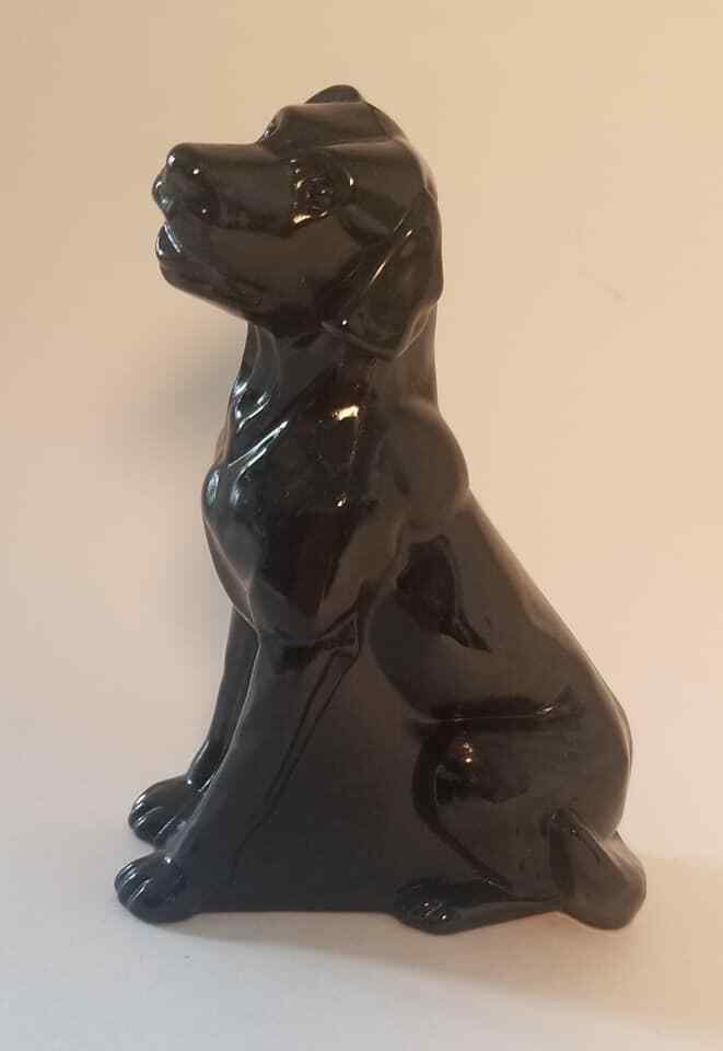 Black Opaque Glass Labrador Retriever By Mosser Glass