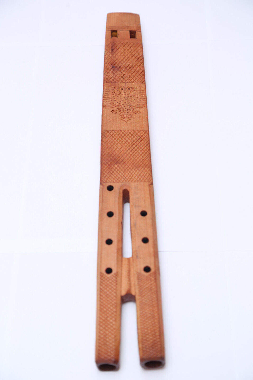 Cylja Dyjare, Albanian Double Flute Woodwind Shepheard Musical Instrument, 44 Cm