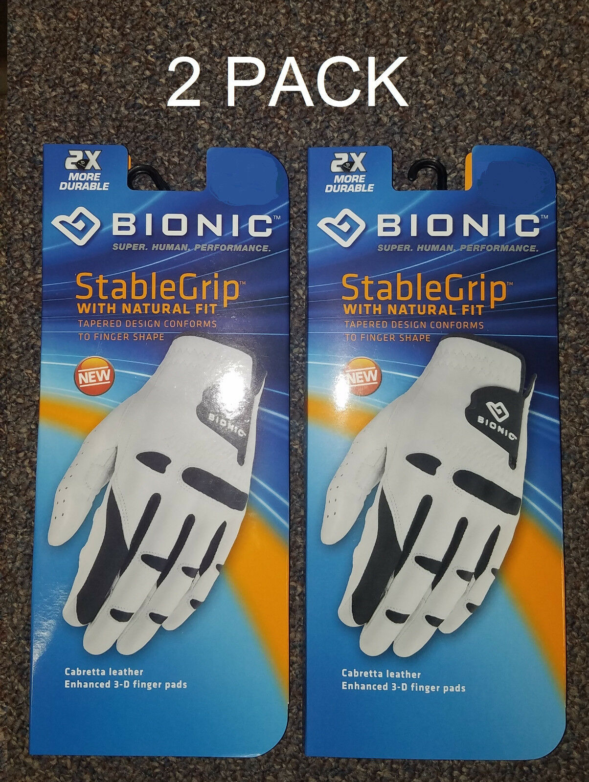 2 Pack Bionic Golf Glove Stablegrip Men & Women Right & Left Hand Stable Grip