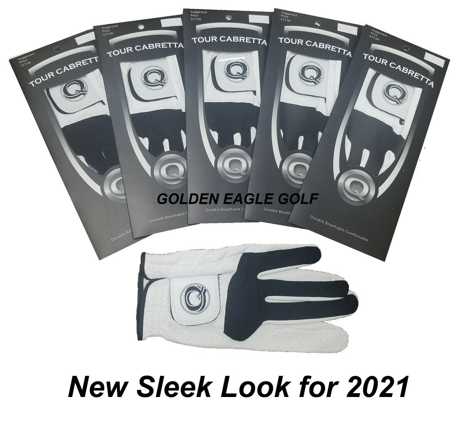 Leather Golf Glove New 5 Pack Genuine Cabretta Q Super Soft Many Sizes Available