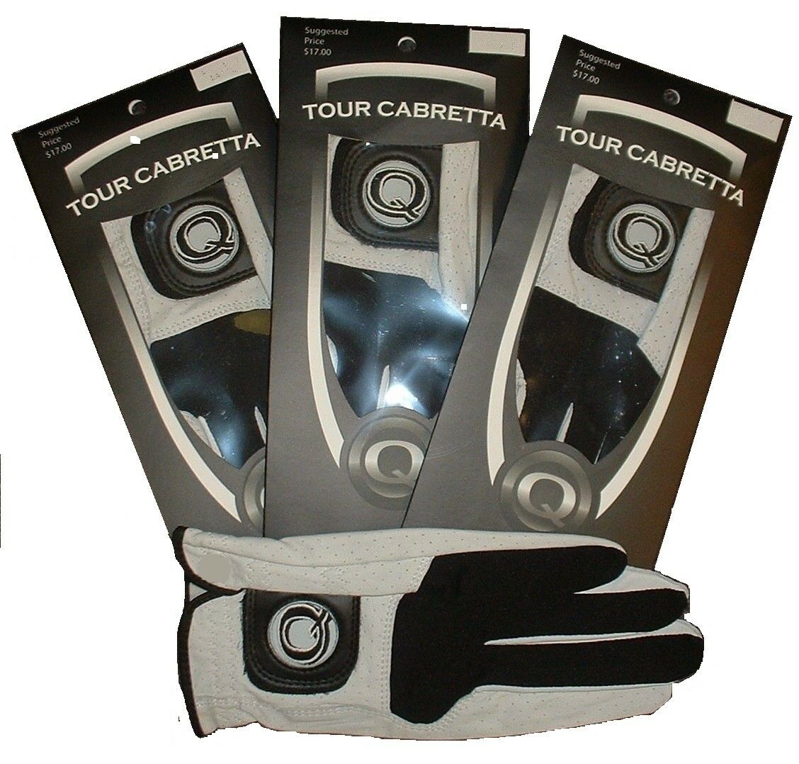 Leather Golf Glove New 3 Pack Genuine Cabretta Q Super Soft Many Sizes Available