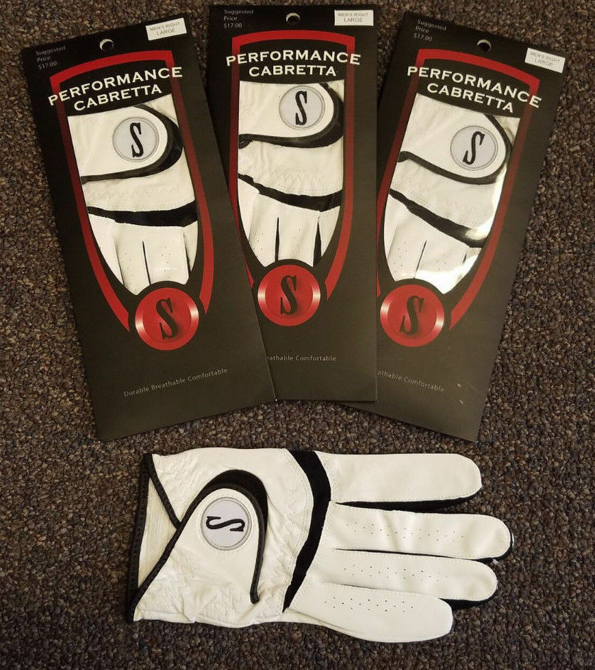 Golf Glove 3 Pack Genuine Performance Cabretta S Leather Up To Xxx Large