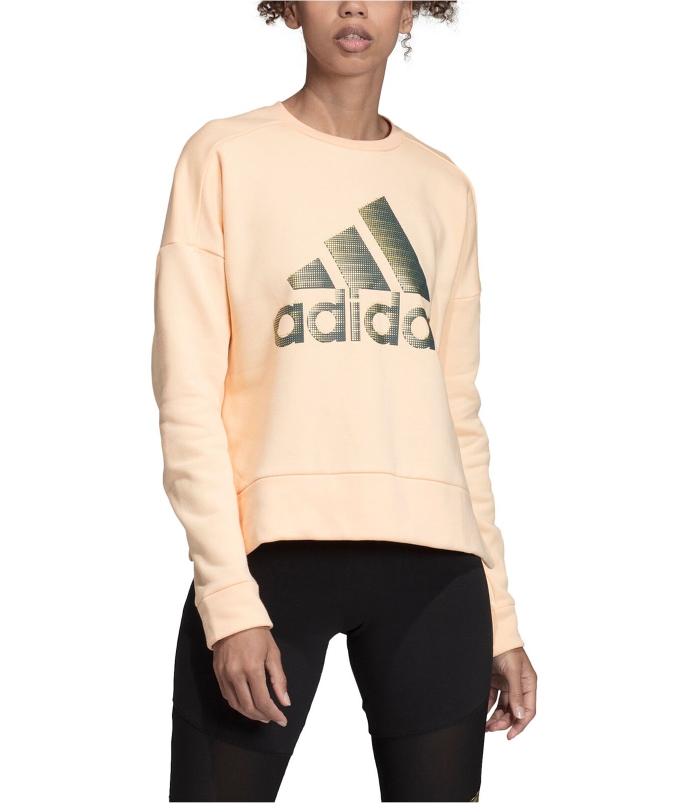 Adidas Womens Glam Logo Sweatshirt, Orange, Small