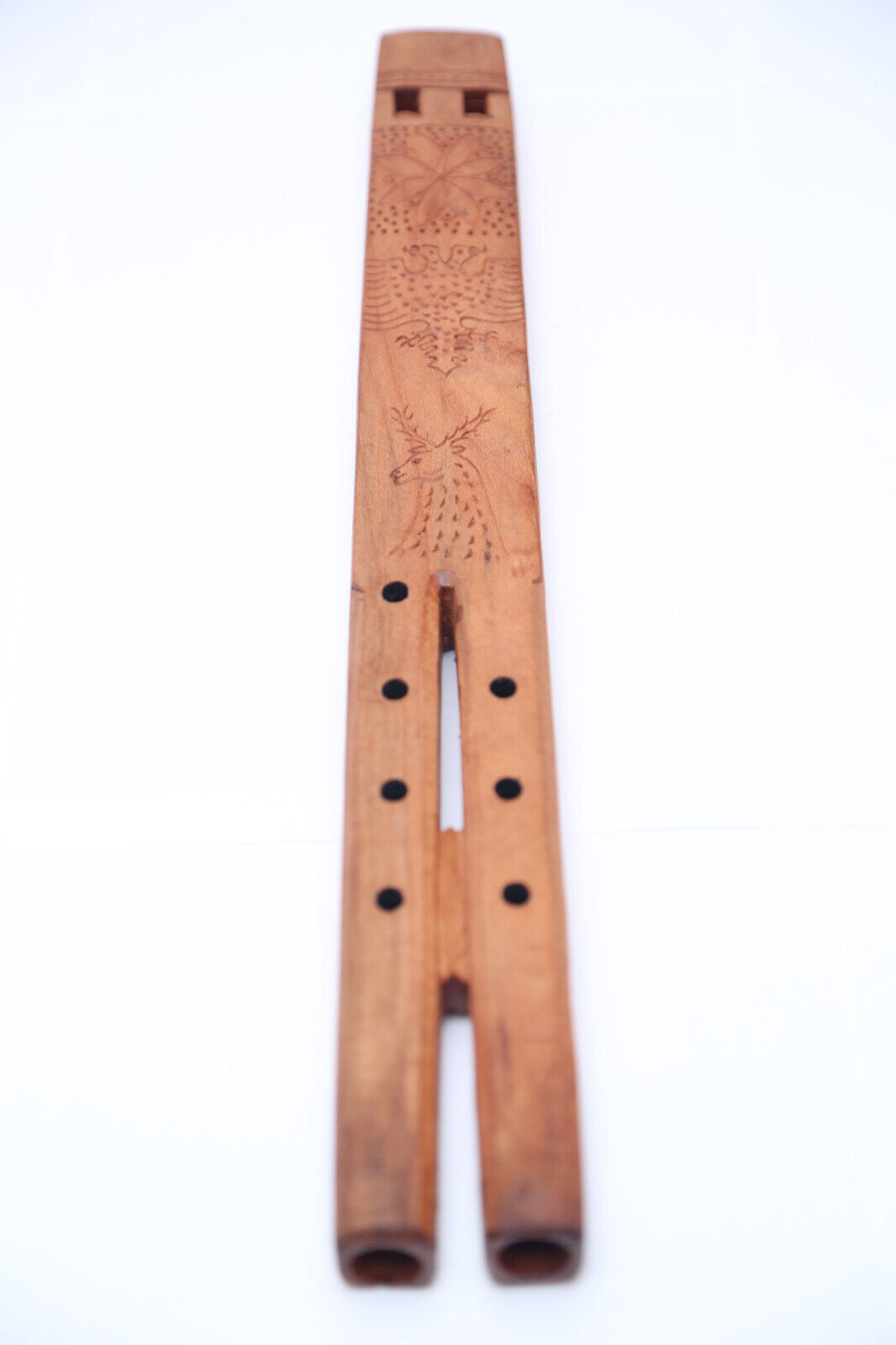 Cylja Dyjare, Albanian Double Flute Woodwind Shepheard Musical Instrument, 42 Cm